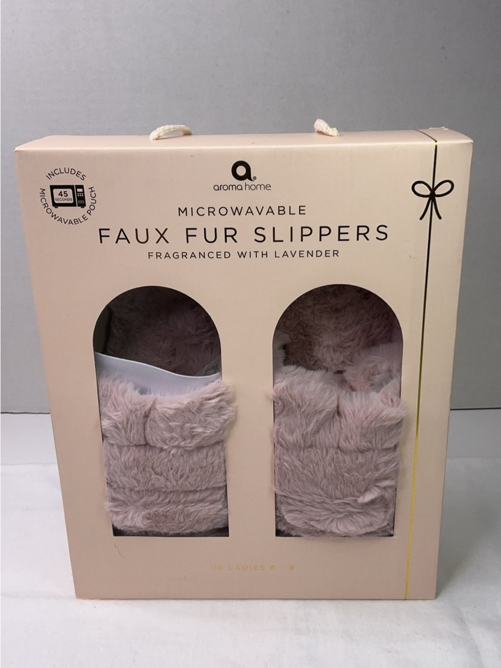 Aroma Home Pink Faux Fur Microwavable Slippers